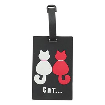 1 pc Cat Luggage Tag for Travelling Black