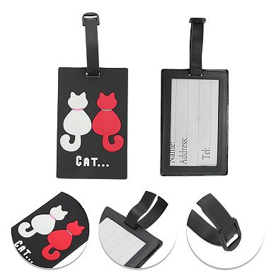 1 Pc Cat Luggage Tag for Travelling Black
