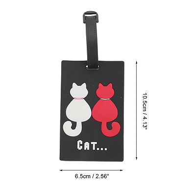 1 Pc Cat Luggage Tag for Travelling Black