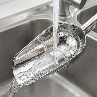 Easy Clean Stainless Steel Ice Scoop for Candy Buffet Kitchen Ice Bucket 1Pcs 9.8x3.5Inch