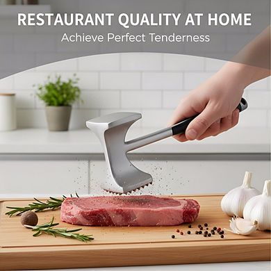 Dual-Side Meat Tenderizer Mallet, Heavy Duty Pounder with Comfortable Handle for Kitchen