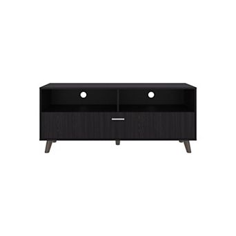 Patrick Tv Stand With Two Doors And Open Storage Shelves, Modern Entertainment Center