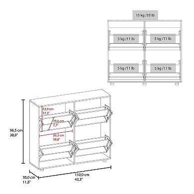 Patrick Tv Stand With Two Doors And Open Storage Shelves, Modern Entertainment Center