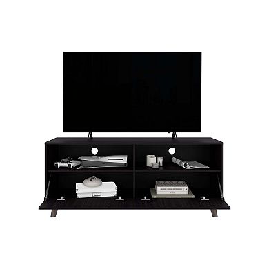 Patrick Tv Stand With Two Doors And Open Storage Shelves, Modern Entertainment Center