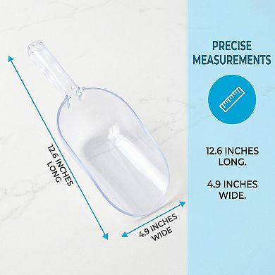Ice Scoop Easy Clean Plastic Ice Shovel for Candy Buffet Kitchen Popcorn 3Pcs 12.6x4.9Inch