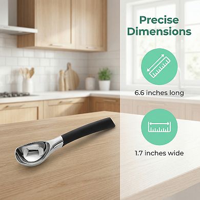 Ice Cream Scoop Comfortable Ergonomic Handle Easy Release Easy Clean for Gelato 1Pc 6.6x1.7Inch