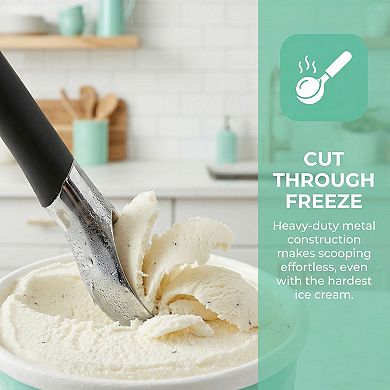 Ice Cream Scoop Comfortable Ergonomic Handle Easy Release Easy Clean for Gelato 1Pc 6.6x1.7Inch