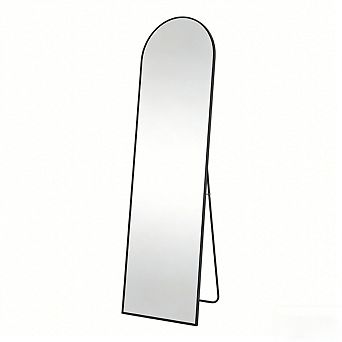 Floor Standing Full Length Mirror 59"x16" Wall Mirror with Stand, Aluminum Alloy Frame