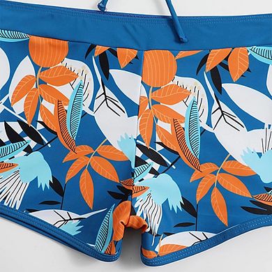 Women's Two-Piece Swimsuit, 82% Polyester 18% Elastane, Printed Bikini With Zip Pocket