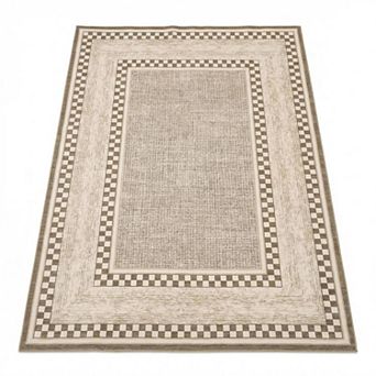 Washable Checkered Area Rug Soft Modern Chic Non-Slip Thin Indoor Rug for Living Room Bedroom
