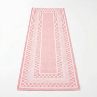 Washable Checkered Area Rug Soft Modern Chic Non-Slip Thin Indoor Rug for Living Room Bedroom