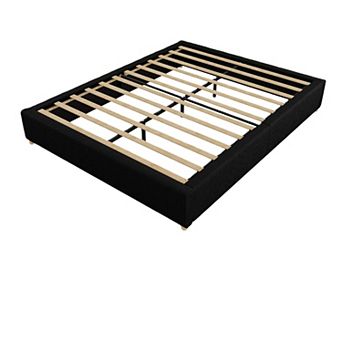 Corduroy Cloud Platform Bed: No-Squeak Frame, Solid Wood Legs & No Box Spring Needed. Easy Assembly