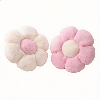 15" Flower Shaped Throw Pillows Cute Cushions 2 pc