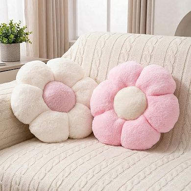 15" Flower Shaped Throw Pillows Cute Cushions 2pc