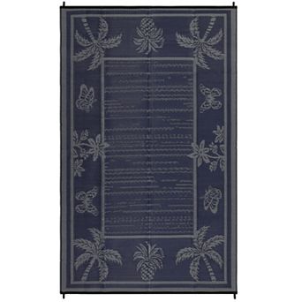 Outdoor Rug, Patio Waterproof Reversible, Tropical Plants Outdoor Rugs, for Camping, Balcony