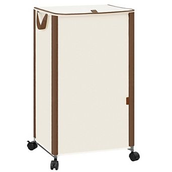 Rolling Laundry Hamper With Lid Tall Basket Wheels Handles Dirty Clothes Small Space Dorm Apartment