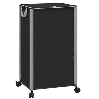 Rolling Laundry Hamper With Lid Tall Basket Wheels Handles Dirty Clothes Small Space Dorm Apartment