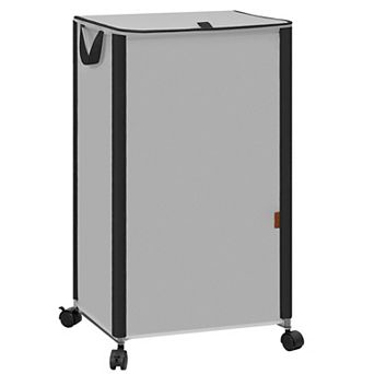 Rolling Laundry Hamper With Lid Tall Basket Wheels Handles Dirty Clothes Small Space Dorm Apartment