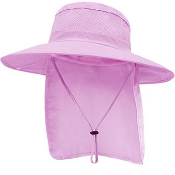 Outdoor Sun Hat Stowable Neck Flap UPF 50+ Mesh Wide Brim Fishing Safari Hiking
