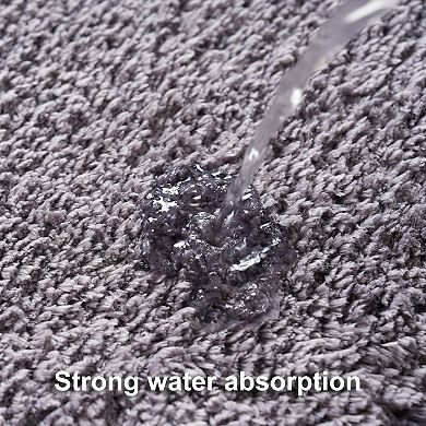 3-Piece Bathroom Mat Set: U-Shaped Design, Non-Slip Microfiber Surface, Quick-Drying.