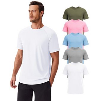PINSPARK Men's Moisture Wicking Quick Dry Crew Neck T-Shirts Multipack Gym Workout Tees
