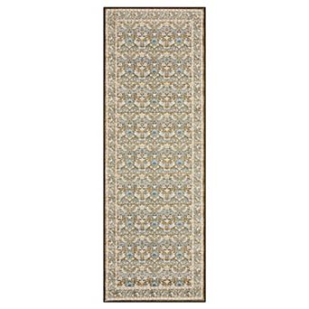 Vintage Floral Bird Washable Area Rug Soft Traditional Oriental Non-Slip Rug for Living Room