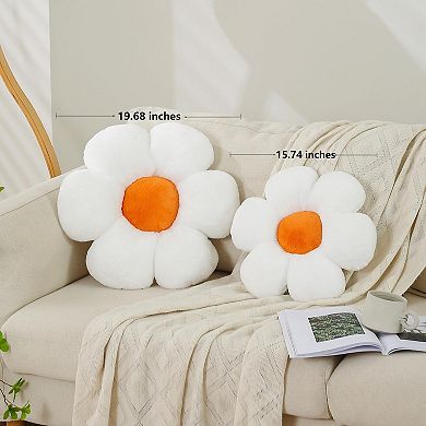 15.74" Flower Shaped Throw Pillow Plush Pillow