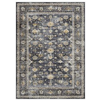 Vintage Distressed Medallion Area Rug Washable Soft Non Slip Kitchen Runners for Hallway Living Room