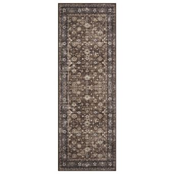 Vintage Distressed Medallion Area Rug Washable Soft Non Slip Kitchen Runners for Hallway Living Room