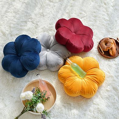 15" Velvet Flower Throw Pillows Home Decor