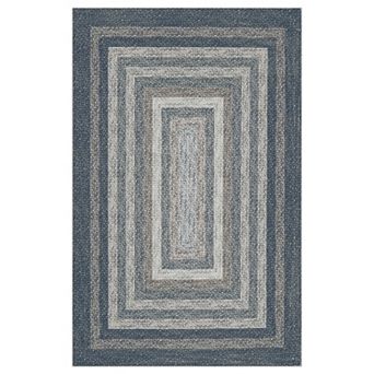 Washable Area Rugs, Braided Pattern Printed, Accent Rug with Non-Slip Backing, for Living Room