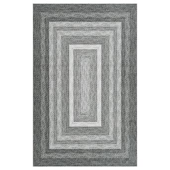Washable Area Rugs, Braided Pattern Printed, Accent Rug with Non-Slip Backing, for Living Room