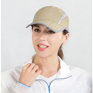 Foldable Mesh Sports Cap Reflective Stripe Breathable Sun Protection