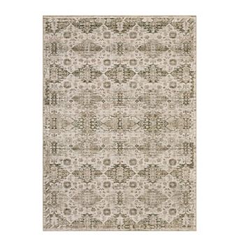 Washable Neutral Area Rugs Vintage Floral Retro Geometric Carpet for Living Room Nursery Hallway