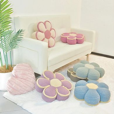 16" Soft Flower Shaped Throw Pillow Home Decor