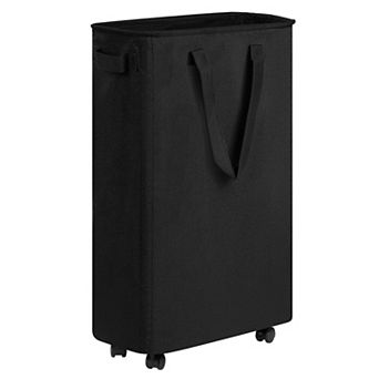 Slim Laundry Hamper with Wheels Rolling Clothes Basket for Bedroom Dorm Room
