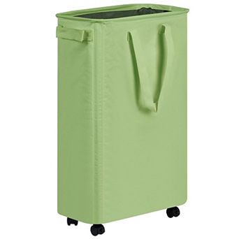 Slim Laundry Hamper with Wheels Rolling Clothes Basket for Bedroom Dorm Room