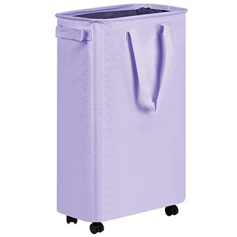 Slim Laundry Hamper with Wheels Rolling Clothes Basket for Bedroom Dorm Room