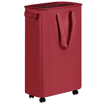 Slim Laundry Hamper with Wheels Rolling Clothes Basket for Bedroom Dorm Room