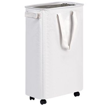 Slim Laundry Hamper with Wheels Rolling Clothes Basket for Bedroom Dorm Room