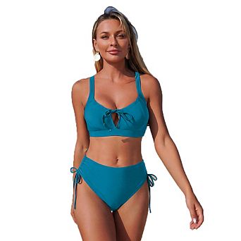 Women's Two-Piece Bikini with Tie String and Drawstring Waist