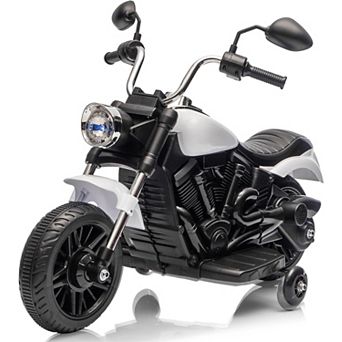 12V Kids Electric Motorcycle w/ Detachable Training Wheels, Soft Start, LED Headlight, Music