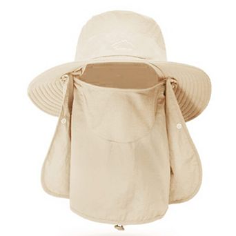 Fishing Hat UV Sun Protection Wide Brim Face Cover Neck Flap Outdoor Men Women