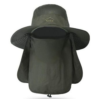 Fishing Hat UV Sun Protection Wide Brim Face Cover Neck Flap Outdoor Men Women