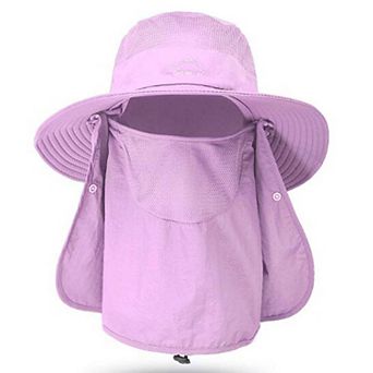 Fishing Hat UV Sun Protection Wide Brim Face Cover Neck Flap Outdoor Men Women