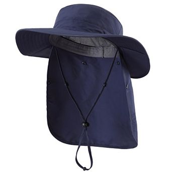 UPF 50+ Sun Hat Wide Brim Fishing Neck Flap Safari UV Protection Bucket