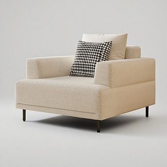 Modern Deep Seat Sofa With Pillows, High Legs, Comfortable Living Room Sofa, Apartment Sofa
