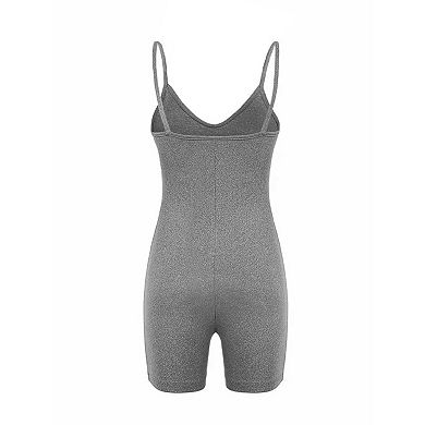 Women's Slimming Jumpsuit Stretchy Soft Romper for Workout Vacation Summer Shorts Romper
