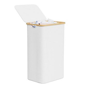 Laundry Hamper With Lid Tall Clothes Basket Bin Handles Collapsible Bedroom Bathroom Dorm