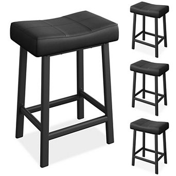 Bar Stools Set of 2 or 4, Curved Surface, 3.2" Thick Upholstery, for Kitchen, Dining Room